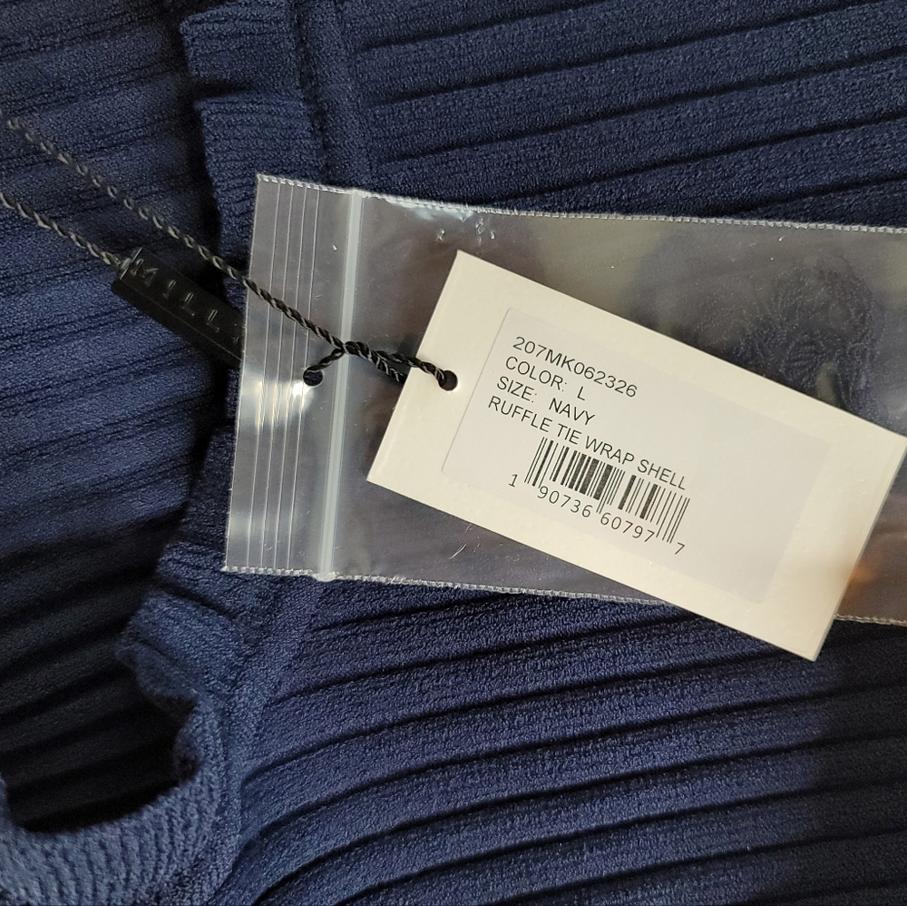 Milly Ruffle Tie Front Shell Top - Picture 9 of 11